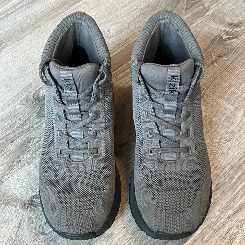 Kizik Mens Hands Free Slip On Knit Mid Top Sneakers Grey Hoka Insoles